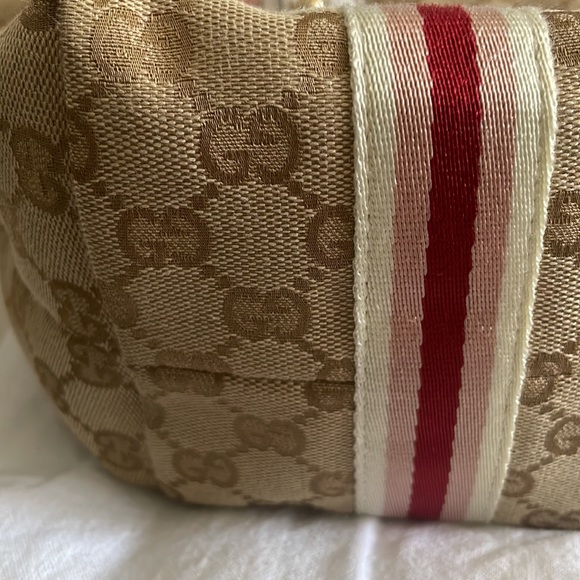 Gucci Small Jolicouer Brown Beige Red and Pink Canvas Shoulder Bag - Picture 4 of 14
